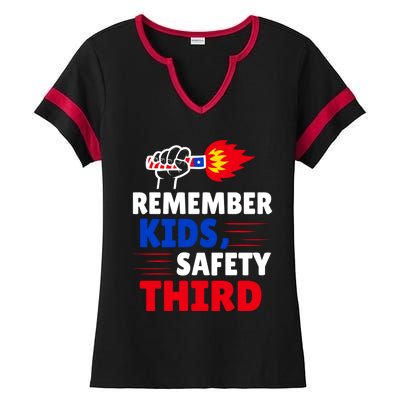 4th Of July Firecrackers Patriotic Fireworks Safety Third Gift Ladies Halftime Notch Neck Tee