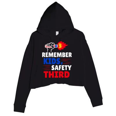 4th Of July Firecrackers Patriotic Fireworks Safety Third Gift Crop Fleece Hoodie