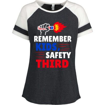 4th Of July Firecrackers Patriotic Fireworks Safety Third Gift Enza Ladies Jersey Colorblock Tee