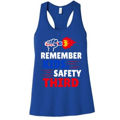 4th Of July Firecrackers Patriotic Fireworks Safety Third Gift Women's Racerback Tank