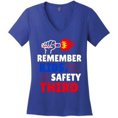 4th Of July Firecrackers Patriotic Fireworks Safety Third Gift Women's V-Neck T-Shirt