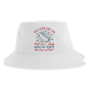 4th Of July You Look Like The 4th Of July Makes Me Want A Hot Dog Real Bad Sustainable Bucket Hat