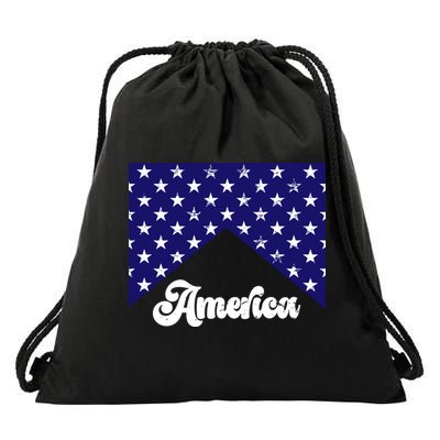 4th Of July Independence Day America Retro Pattern Drawstring Bag