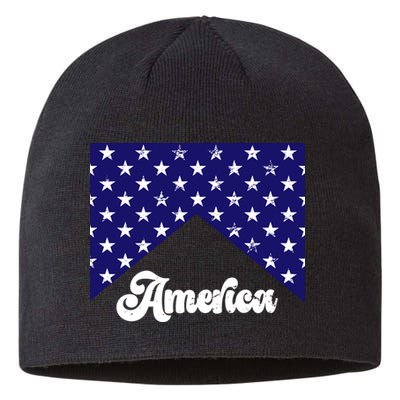 4th Of July Independence Day America Retro Pattern Sustainable Beanie