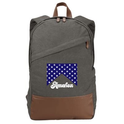 4th Of July Independence Day America Retro Pattern Cotton Canvas Backpack