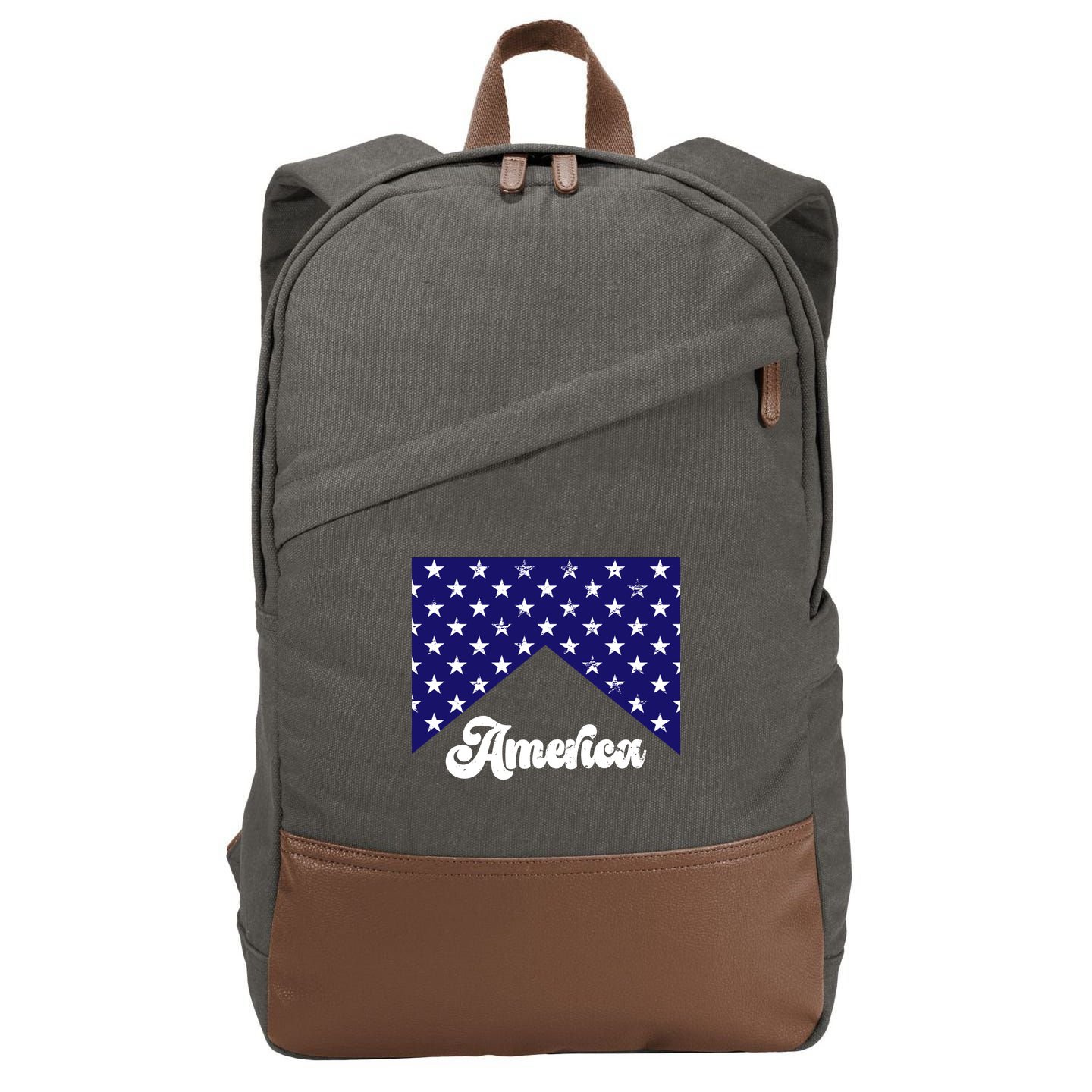 4th Of July Independence Day America Retro Pattern Cotton Canvas Backpack