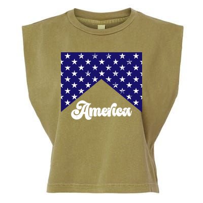 4th Of July Independence Day America Retro Pattern Garment-Dyed Women's Muscle Tee