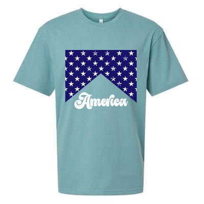 4th Of July Independence Day America Retro Pattern Sueded Cloud Jersey T-Shirt