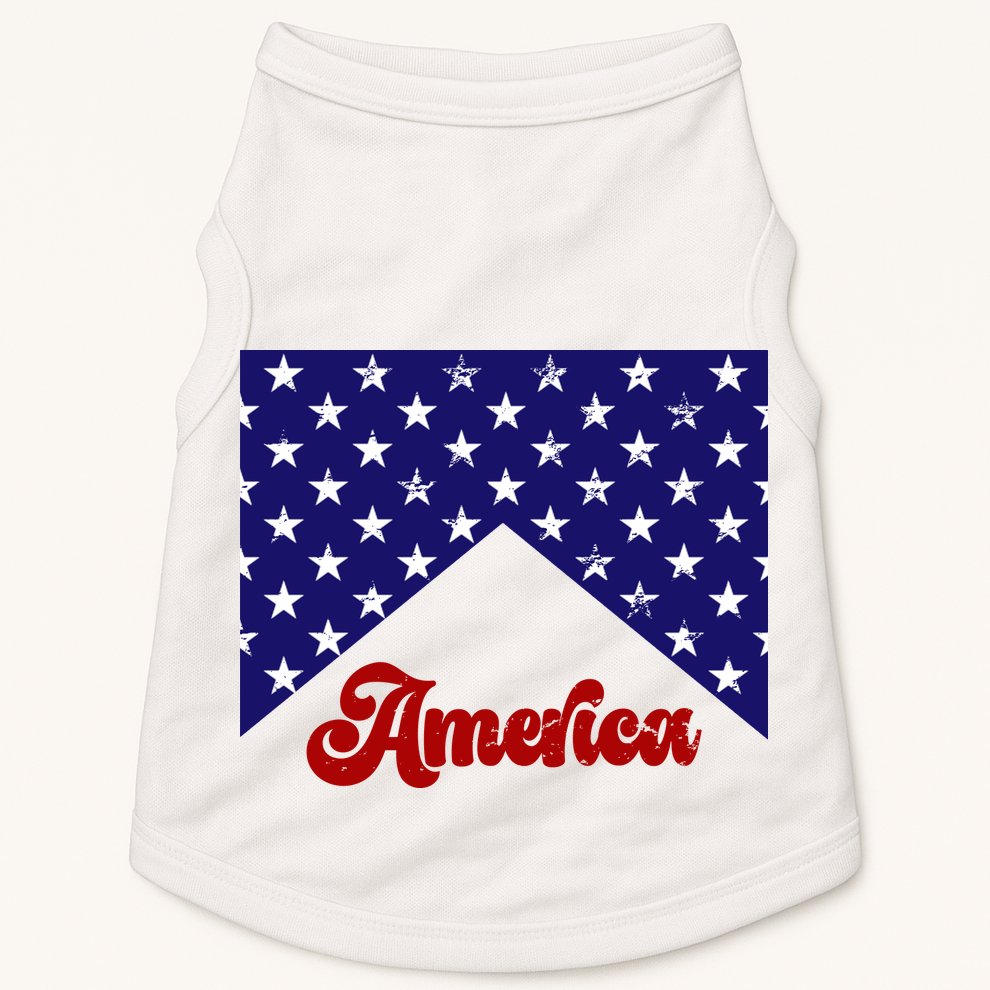 4th Of July Independence Day America Retro Pattern Doggie Tank