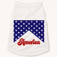 4th Of July Independence Day America Retro Pattern Doggie Tank