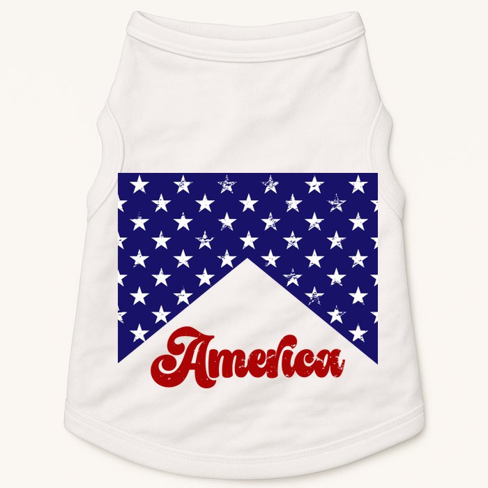 4th Of July Independence Day America Retro Pattern Doggie Tank