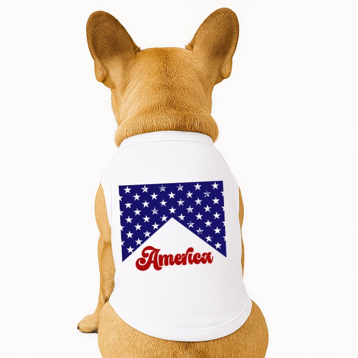 4th Of July Independence Day America Retro Pattern Doggie Tank