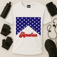 4th Of July Independence Day America Retro Pattern Performance Shirt