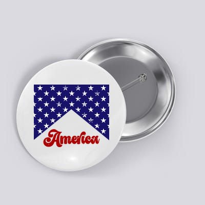 4th Of July Independence Day America Retro Pattern Button