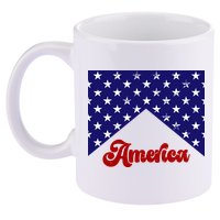 4th Of July Independence Day America Retro Pattern 11oz C Handle Ceramic Mug