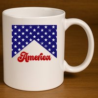 4th Of July Independence Day America Retro Pattern 11oz C Handle Ceramic Mug