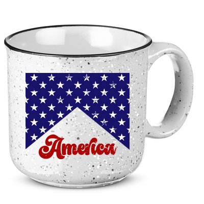4th Of July Independence Day America Retro Pattern 15oz Campfire Ceramic Mug