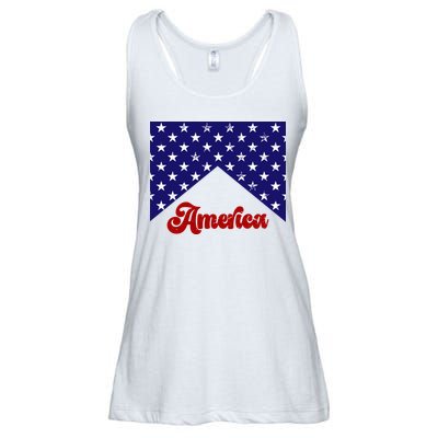 4th Of July Independence Day America Retro Pattern Ladies Essential Flowy Tank