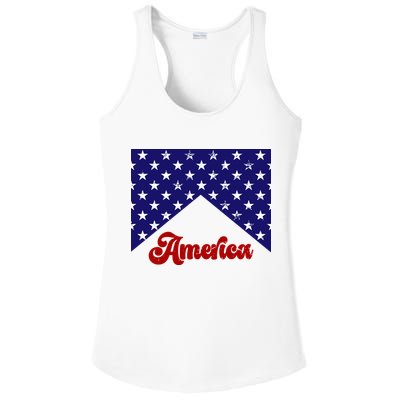 4th Of July Independence Day America Retro Pattern Ladies PosiCharge Competitor Racerback Tank