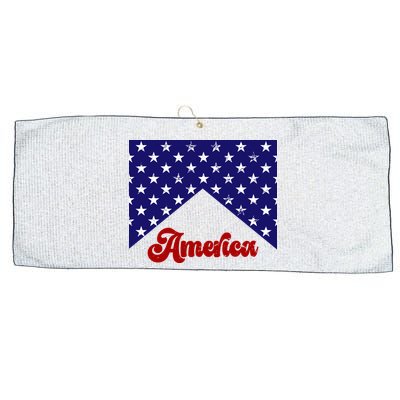 4th Of July Independence Day America Retro Pattern Large Microfiber Waffle Golf Towel