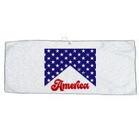 4th Of July Independence Day America Retro Pattern Large Microfiber Waffle Golf Towel