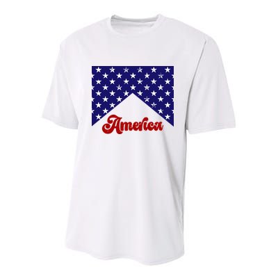 4th Of July Independence Day America Retro Pattern Youth Performance Sprint T-Shirt