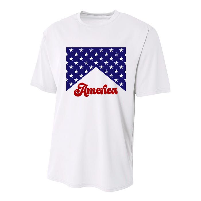 4th Of July Independence Day America Retro Pattern Youth Performance Sprint T-Shirt