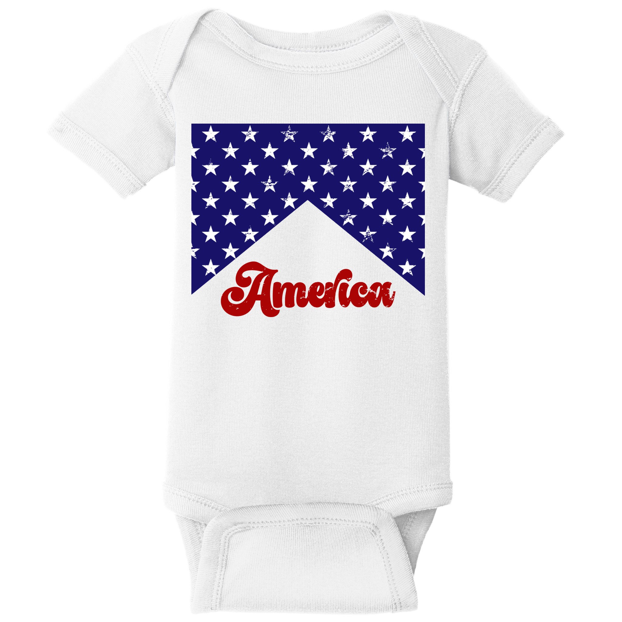 4th Of July Independence Day America Retro Pattern Baby Bodysuit