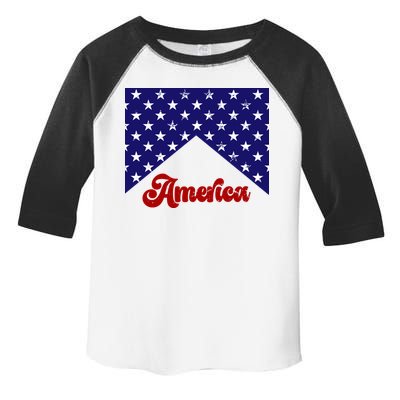 4th Of July Independence Day America Retro Pattern Toddler Fine Jersey T-Shirt