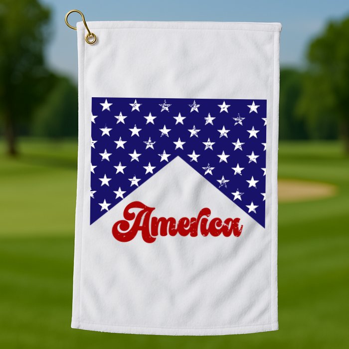 4th Of July Independence Day America Retro Pattern Golf Towel