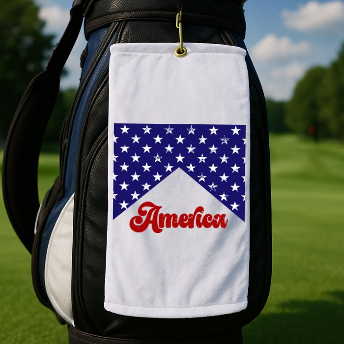 4th Of July Independence Day America Retro Pattern Golf Towel