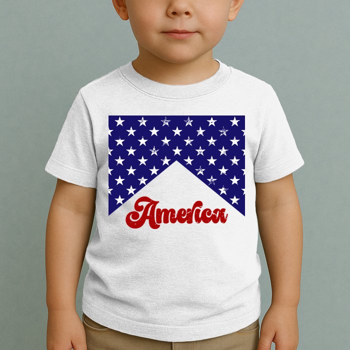 4th Of July Independence Day America Retro Pattern Toddler T-Shirt