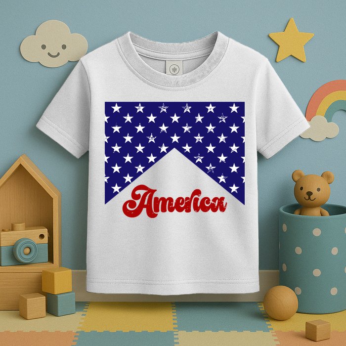 4th Of July Independence Day America Retro Pattern Toddler T-Shirt