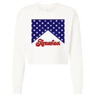 4th Of July Independence Day America Retro Pattern Cropped Pullover Crew