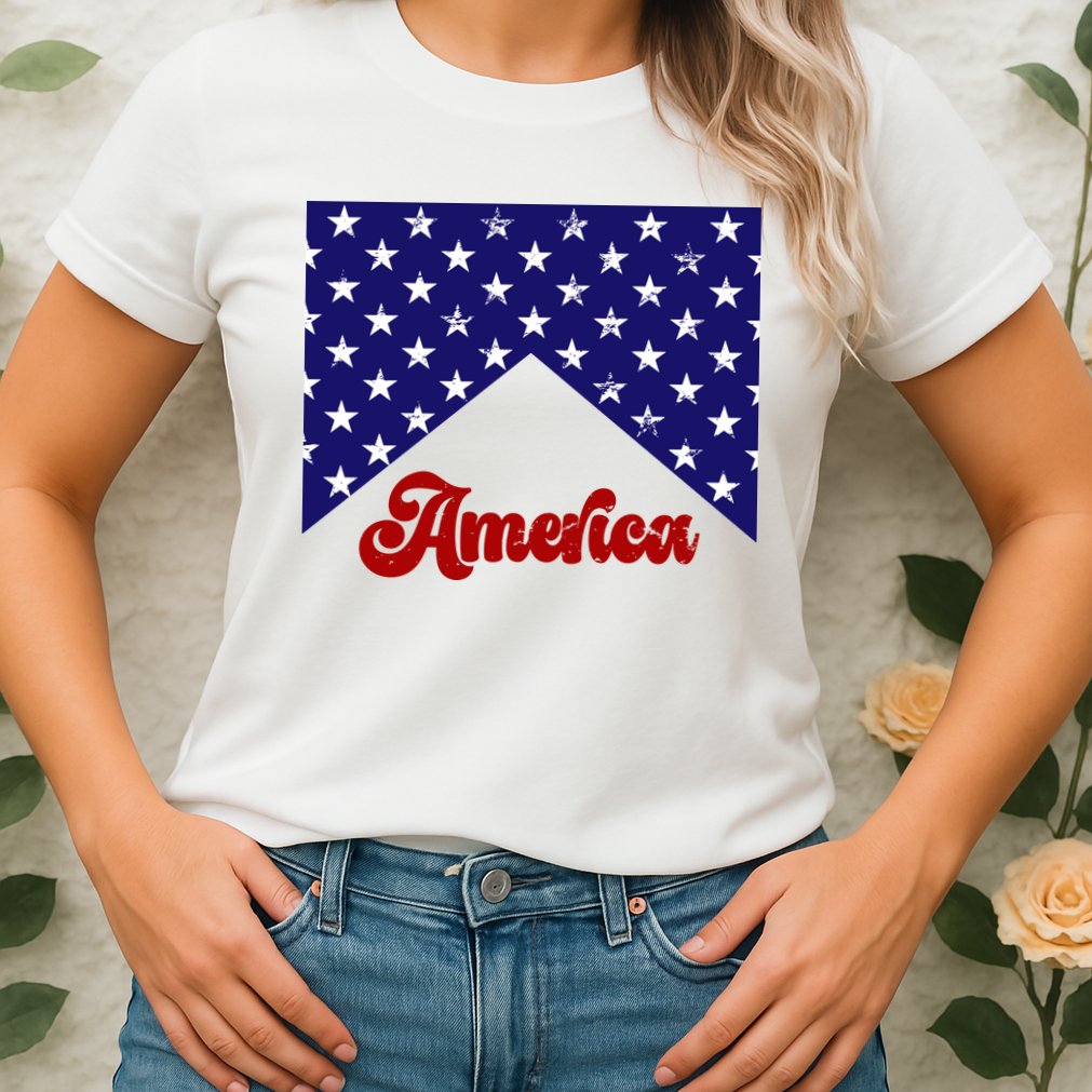 4th Of July Independence Day America Retro Pattern Womens T-Shirt