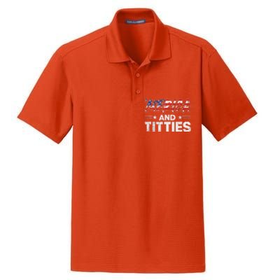 4th Of July Merica And Titties For Adults Dry Zone Grid Polo