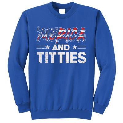 4th Of July Merica And Titties For Adults Sweatshirt