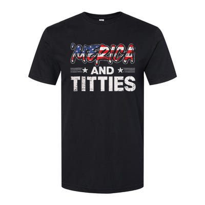 4th Of July Merica And Titties For Adults Softstyle® CVC T-Shirt