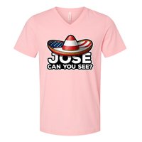 4th Of July Anthem Mexican Pun Jose Can You See V-Neck T-Shirt