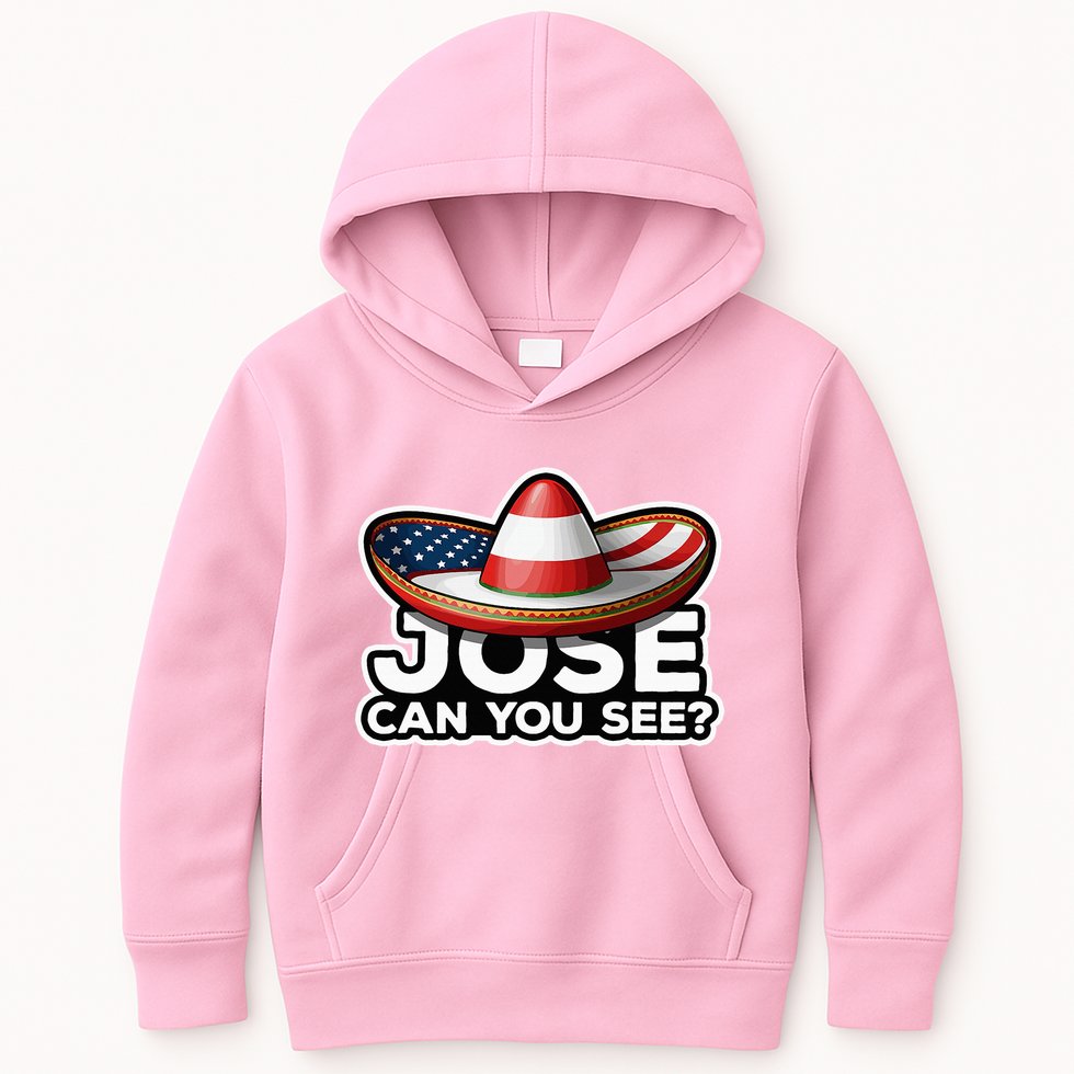 4th Of July Anthem Mexican Pun Jose Can You See Kids Hoodie