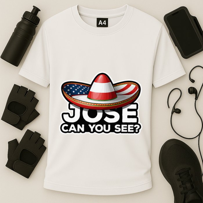 4th Of July Anthem Mexican Pun Jose Can You See Cooling Performance Crew T-Shirt