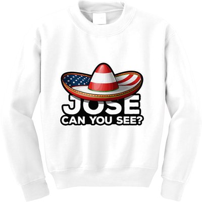 4th Of July Anthem Mexican Pun Jose Can You See Kids Sweatshirt