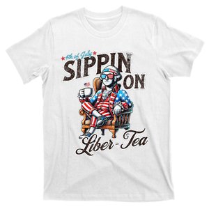 4th Of July Funny Sippin On Libertea 1776 George Washington T-Shirt