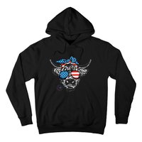 4th Of July Highland Cow Cow Lover Hoodie