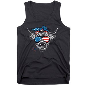 4th Of July Highland Cow Cow Lover Tank Top