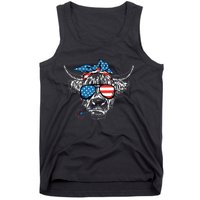 4th Of July Highland Cow Cow Lover Tank Top