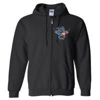 4th Of July Highland Cow Cow Lover Full Zip Hoodie