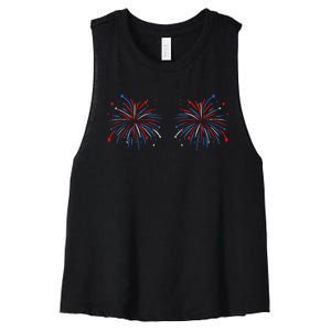 4th of July Fireworks Women's Racerback Cropped Tank