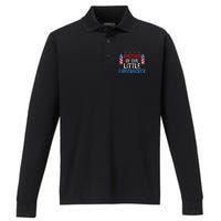 4th Of July Birthday Brother Of The Little Firecracker Performance Long Sleeve Polo