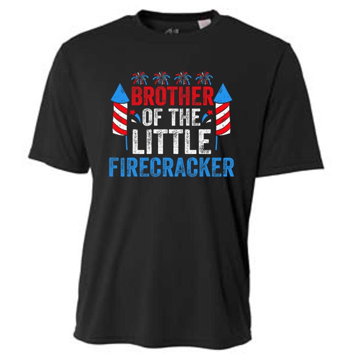 4th Of July Birthday Brother Of The Little Firecracker Cooling Performance Crew T-Shirt